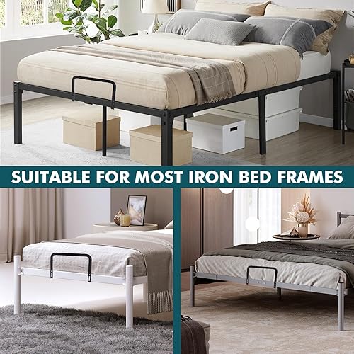 Miniatura 6 de ANTEQI - 2 barras de retención de colchón, marco de cama antideslizante y ajustable, soporte de colchón de metal para colchón en su lugar para