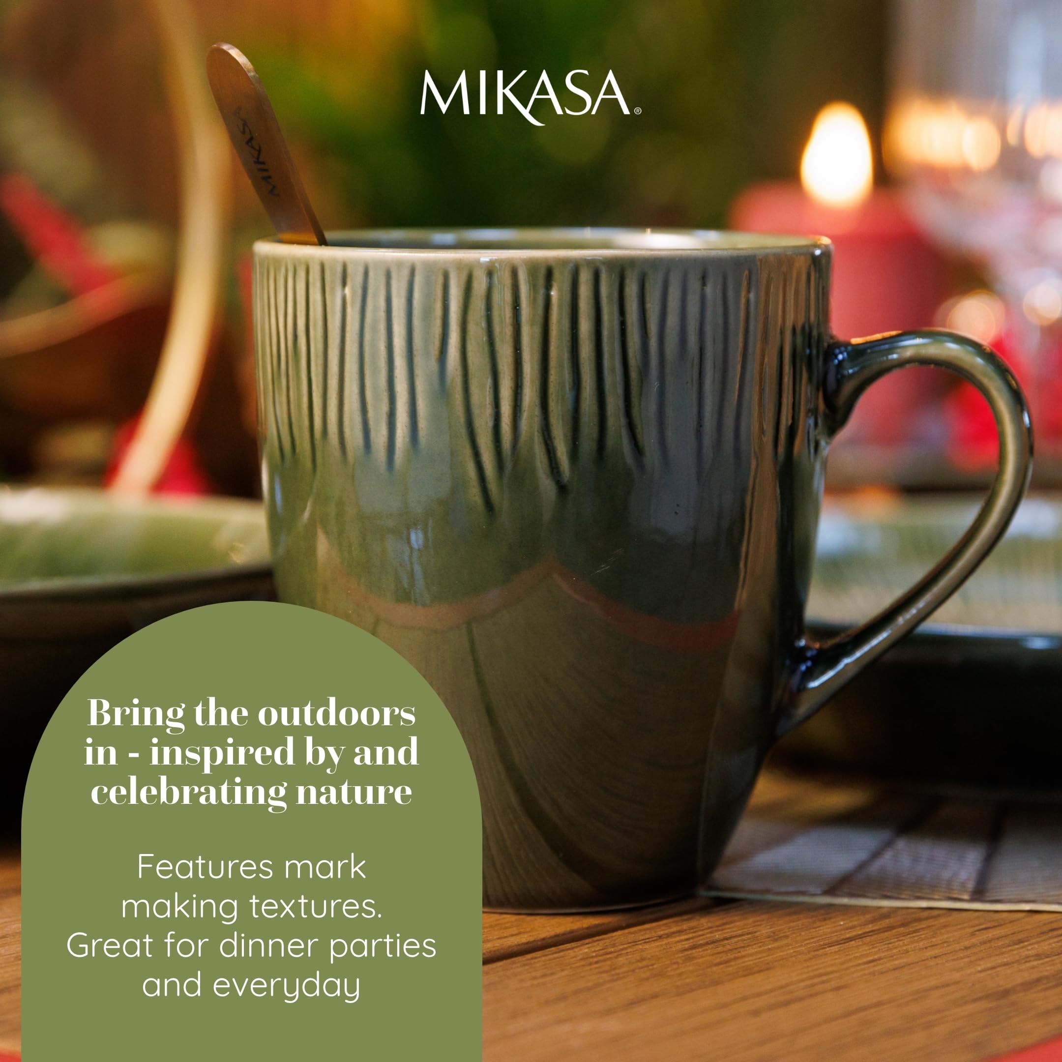 Amazon.com: MIKASA Jardin 4pc Stoneware Mug Set, 420ml, Gift