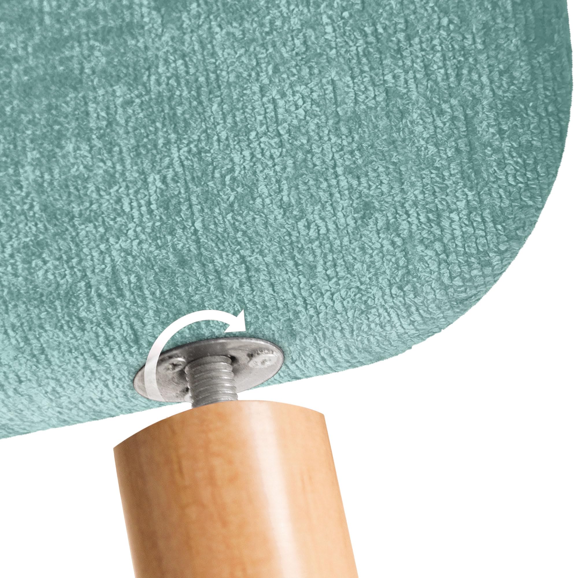 DHOME Testiera Imbottita Liscia Arrotondata in Lana Ecologica per Parete Acustica Testate Fonoassorbenti Testata Letto Camera da Letto (Verde Acqua, 135cm)