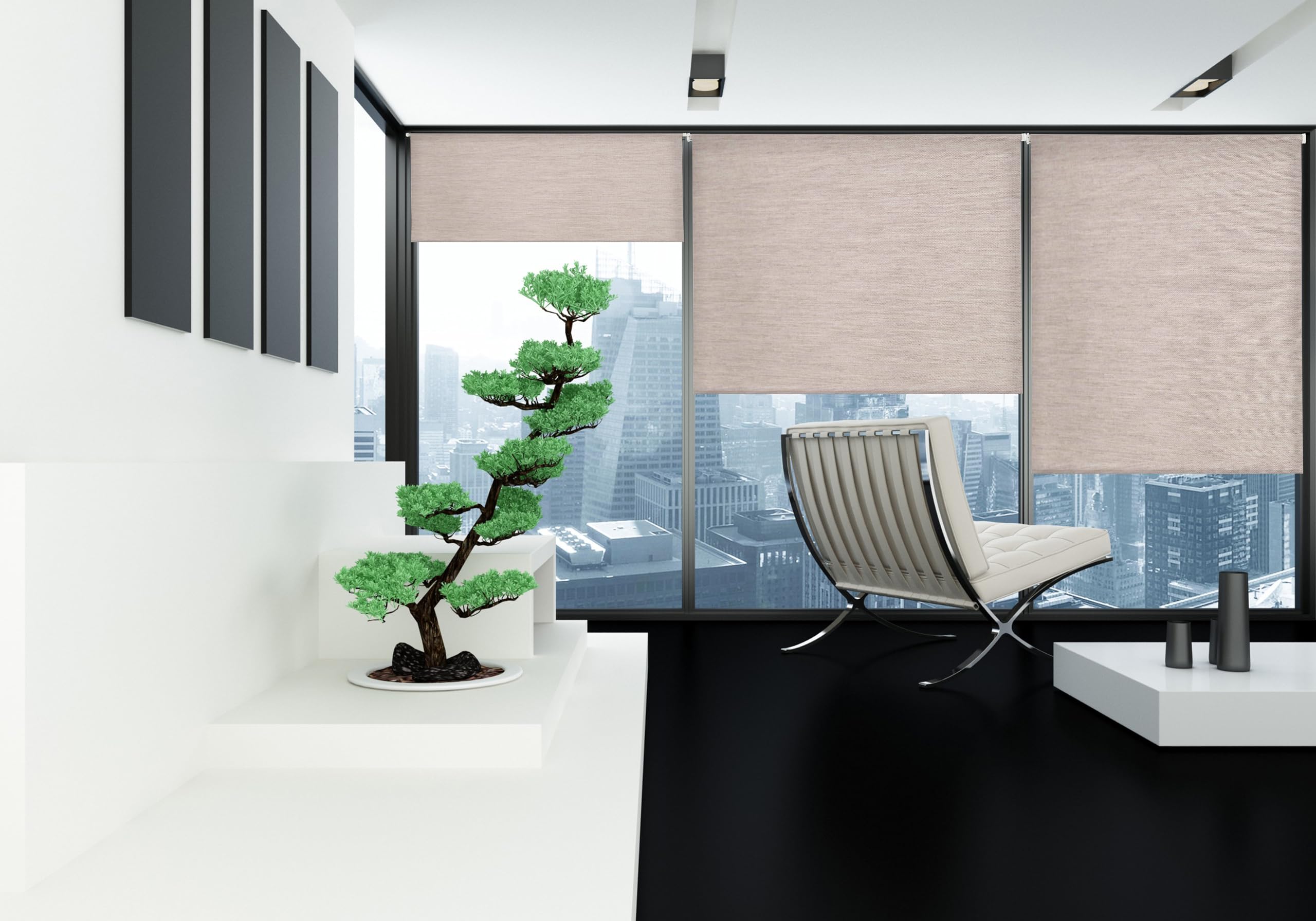 Estoralis Bran -Tenda a Rullo Jacquard, 130 x 250 cm, Lino