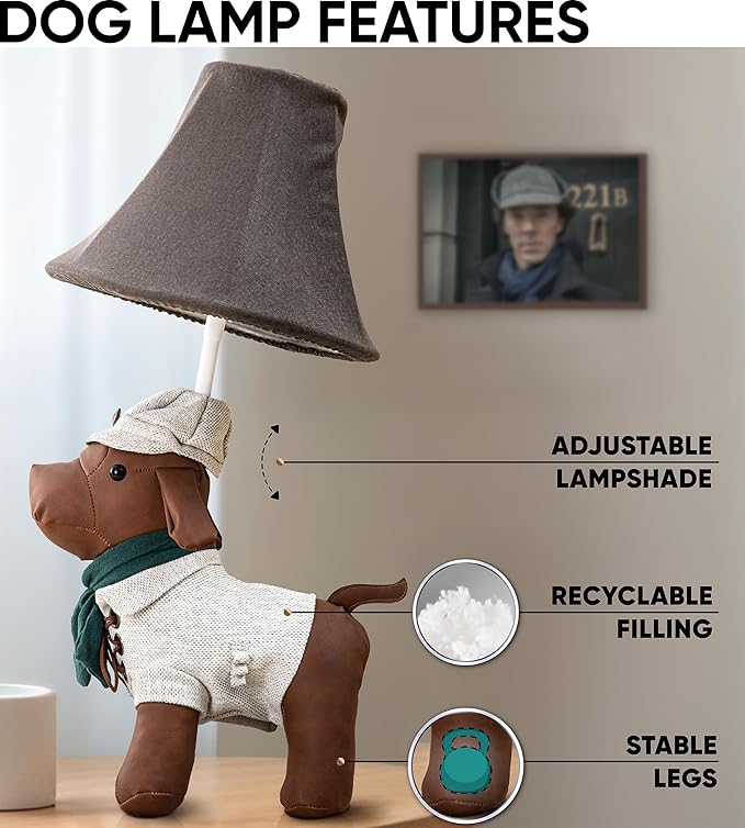 Naturally KIDS Dog Table Lamp for Kids Bedroom, Cute Animal Lamp Toddler Boys Girls Dog Room Decor Boys, Birthday Gifts Kids Teens Brother Sister Son Nephew Sibling Men Women Mothers Day Gifts - Present for All Ages photo 2
