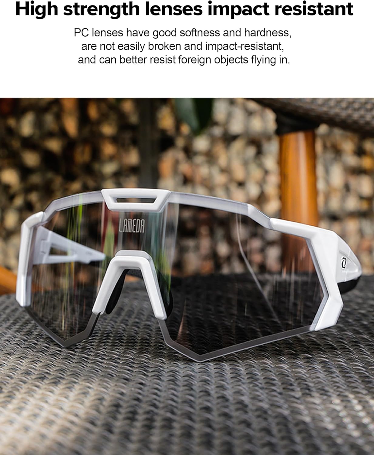 LAMEDA Photochromic anti-fog Sports Sunglasses for Men Women, UV 400 Protection Cycling Glasses Sunglasses for Biking Running - Image 4