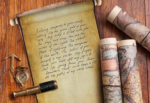 Miniatura 6 de Makevivi 2 rollos de papel en blanco con varillas de madera, para lista traviesa o agradable, escritura, votos de boda, invitación, carta de amor,