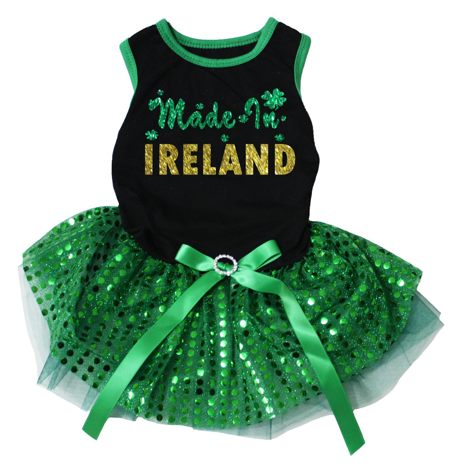 Robe pour chiot confortable contre les irritations avec tutu vert