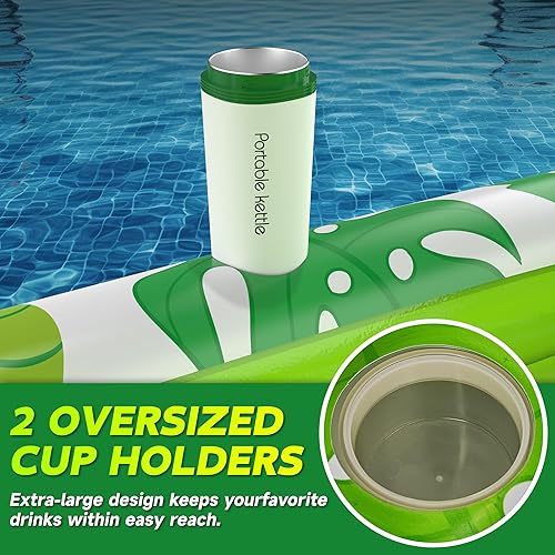 Miniatura 3 de Flotadores inflables de piscina para adultos, sillas flotantes con portavasos, flotadores de piscina resistentes para diversión acuática de verano,