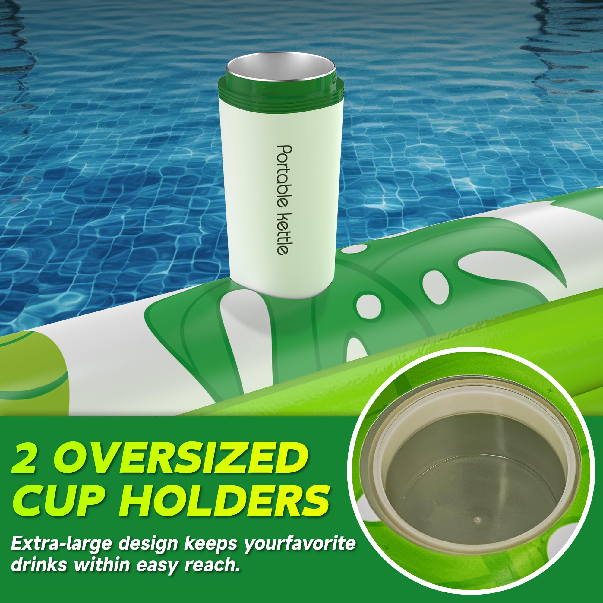 CACSPS Aufblasbarer Bräunungspool Lounger Float Mit Getränkehalter