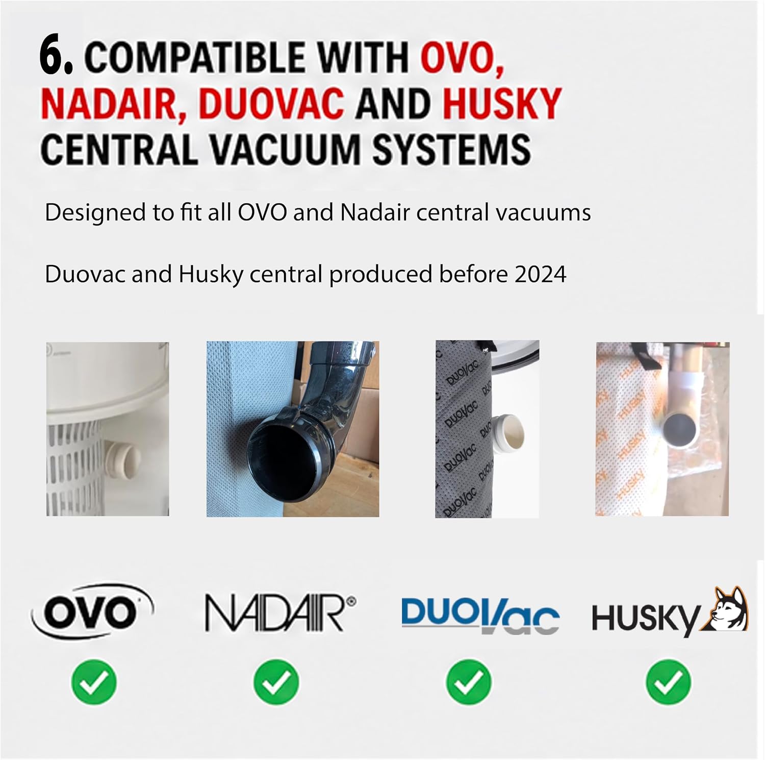 OVO Central Vacuum Triple Layer Disposable Filtration Bag, Patented, 3.2 Gal/ 12.5L, for OVO-550/630ST-18B, OVO-595ST-18V and OVO-630/700/750ST-25H