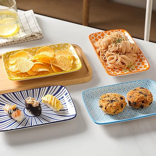 Miniatura 6 de Selamica Platos de ensalada rectangulares grandes de cerámica de 95 pulgadas platos de cena platos de postre de pasta platos y bandejas para