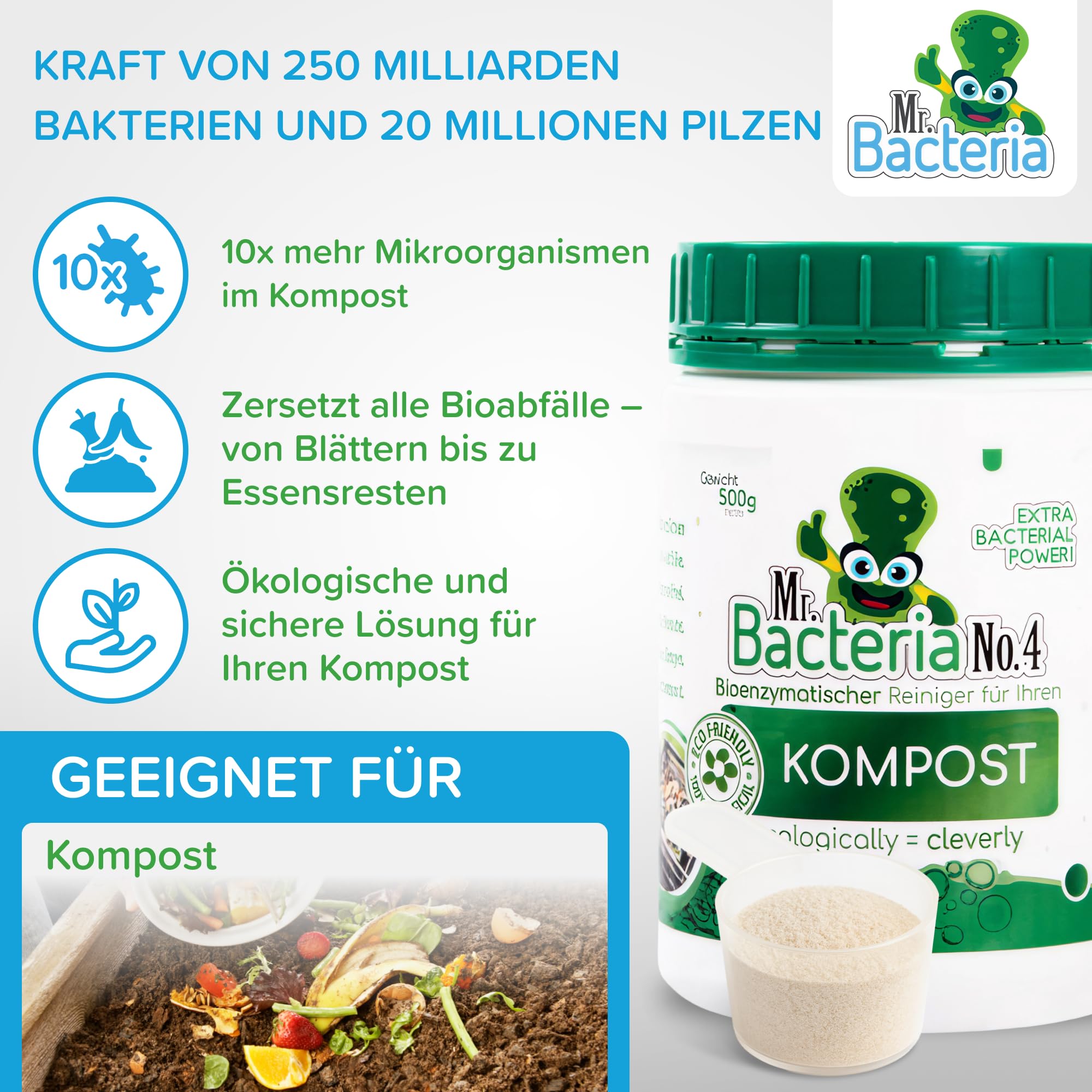 No.4 Bioenzymatischer Reiniger für Ihren KOMPOST (Kompostbeschleuniger) 500g - 1 Stück