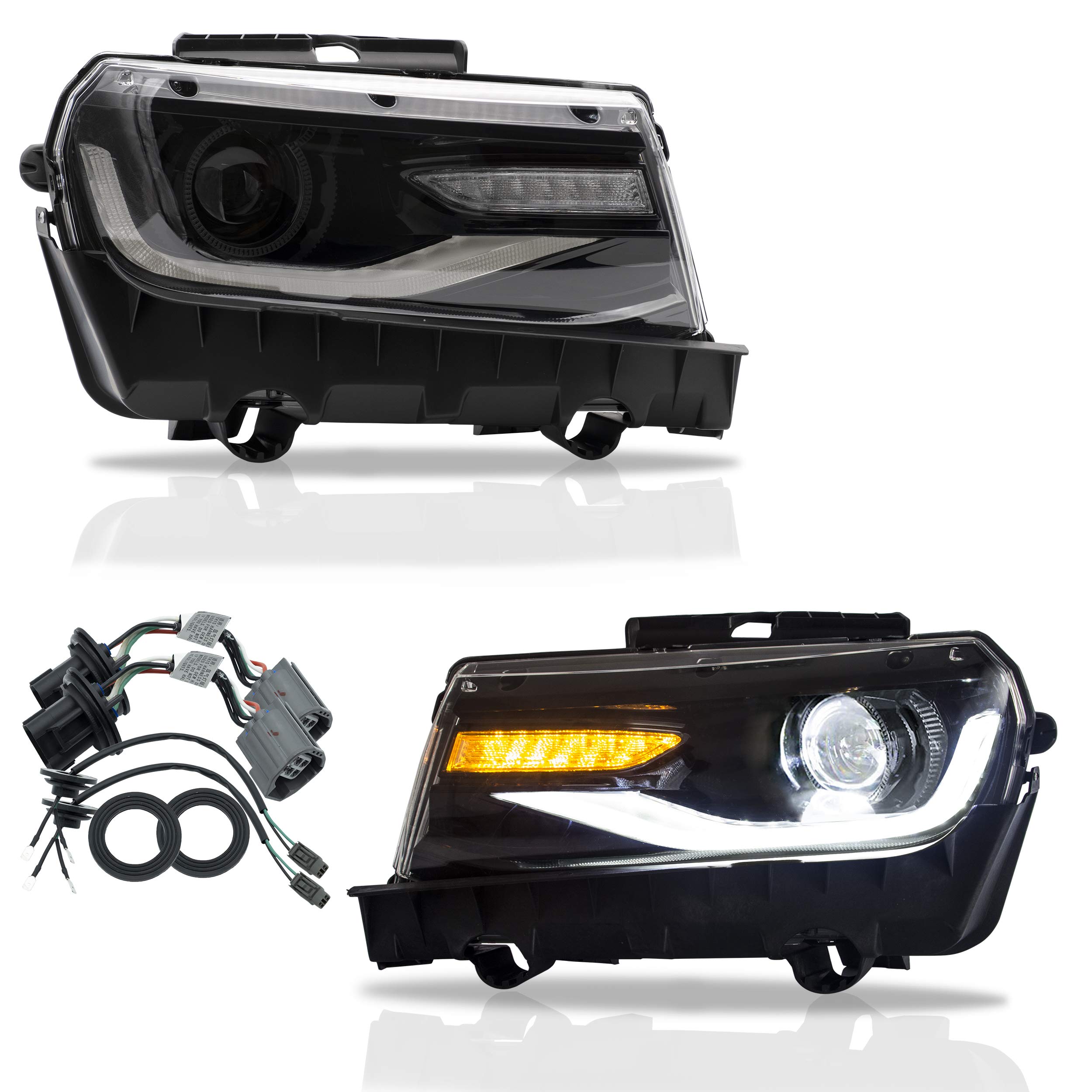 Buy VLAND Headlights Assembly Fit for Chevy Chevrolet Camaro 5th Gen