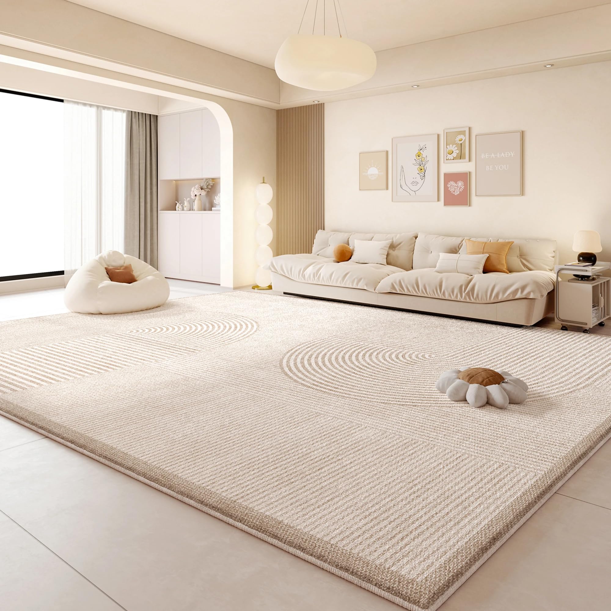Tapis de salon moelleux pour chambre, textile doux crée une ambiance cocooning