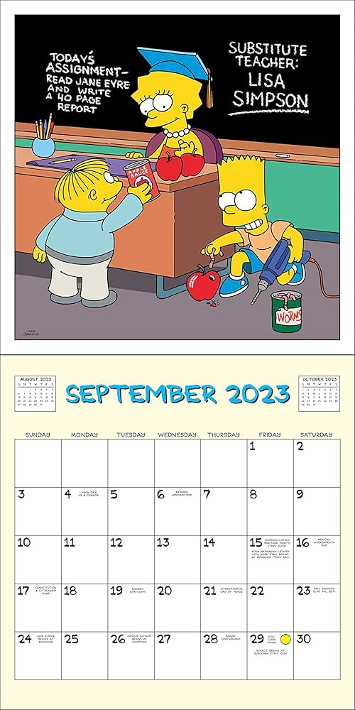 The Simpsons 2023 Wall Calendar: Groening, Matt: 9780789342805: Amazon.com: Books The Simpsons 2023 Wall Calendar: Groening, Matt: 9780789342805: Amazon.com: Books