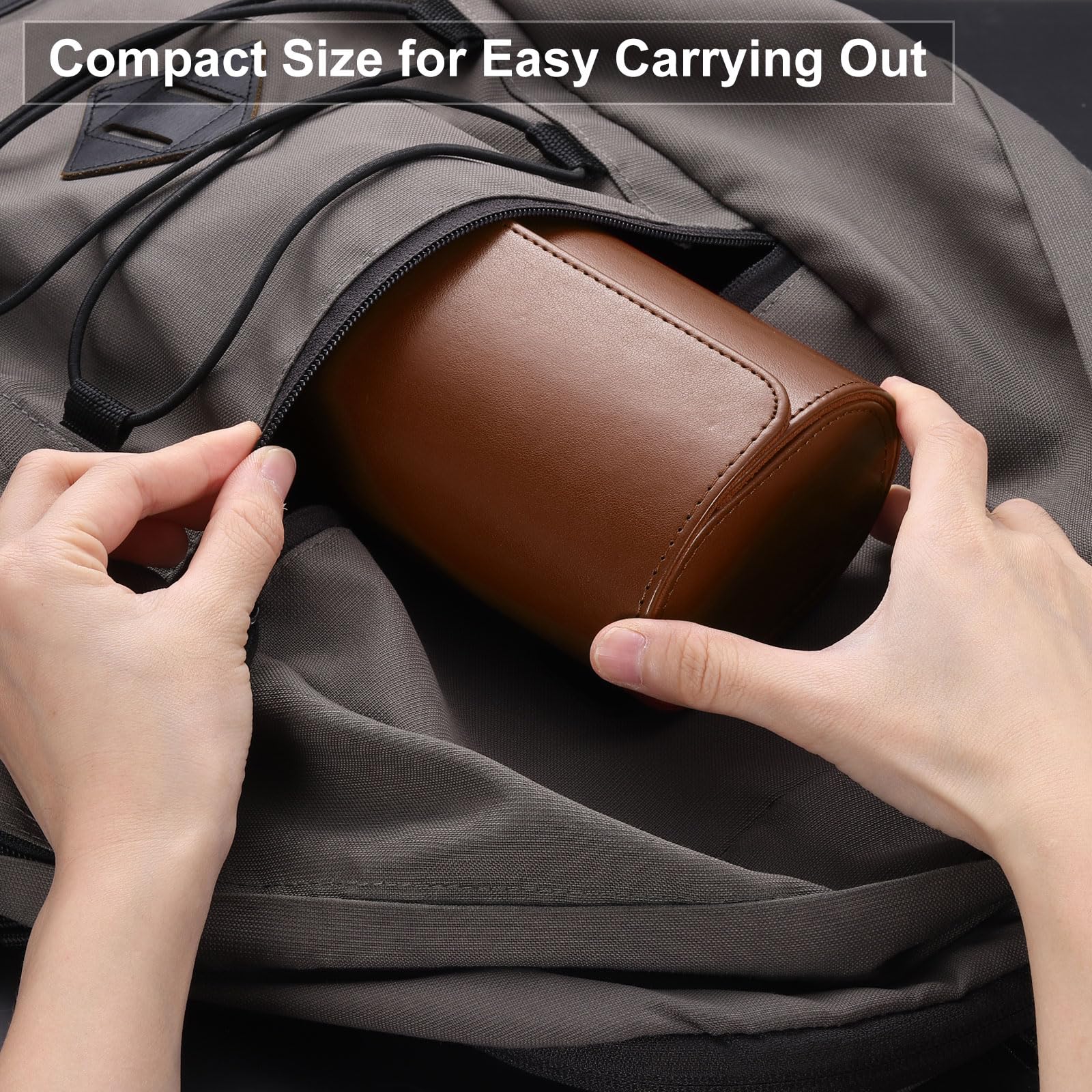 QUARKZMAN Porta Orologi Da Viaggio 2 Slot Custodia Portatile In Pelle Uomo E Donna, Custodia Per Orologi Con Cuscino Rimovibile Per Viaggi, Esposizione, Verde Scuro Tessuto