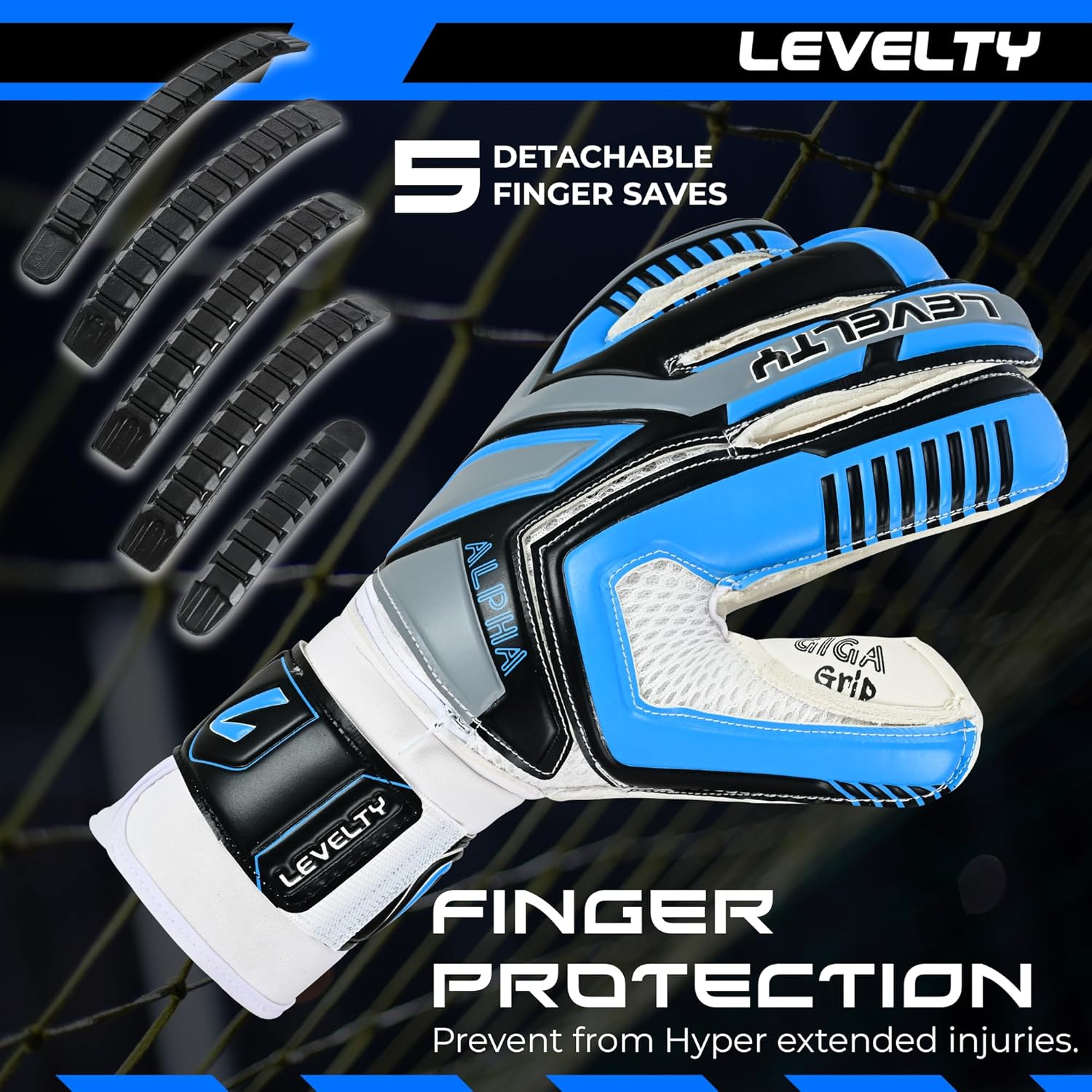 Adult Goalie Goalkeeper Gloves with Finger Protection Men Breathable Soccer Gloves Giga Palm Football Training and Match Gloves