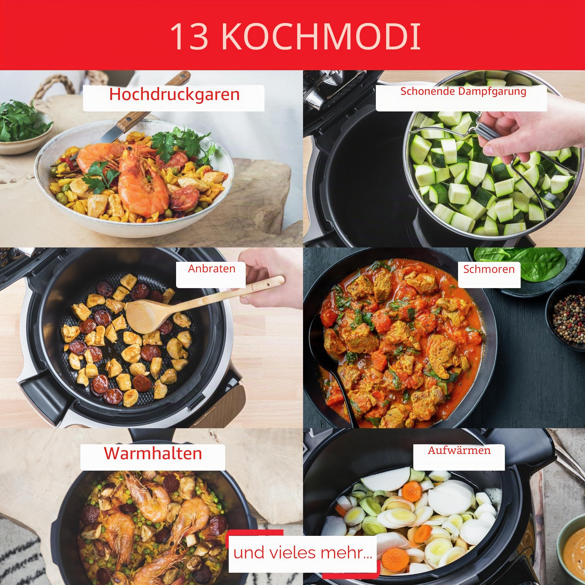 Moulinex Cookeo Touch Wifi Intelligenter Multikocher Hochdruck + Kuchenform 18 cm, 6 l, Touchscreen, 250 integrierte Rezepte, Moulinex YY5297FB App
