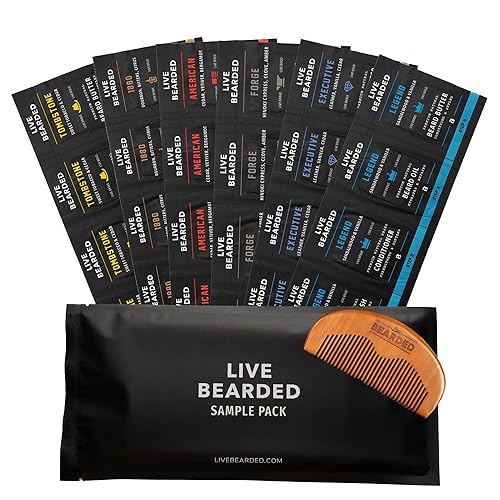 Live Bearded Kit de aseo de barba totalmente natural para hombre, aceite de barba, mantequilla de barba, lavado de barba y acondicionador de barba,