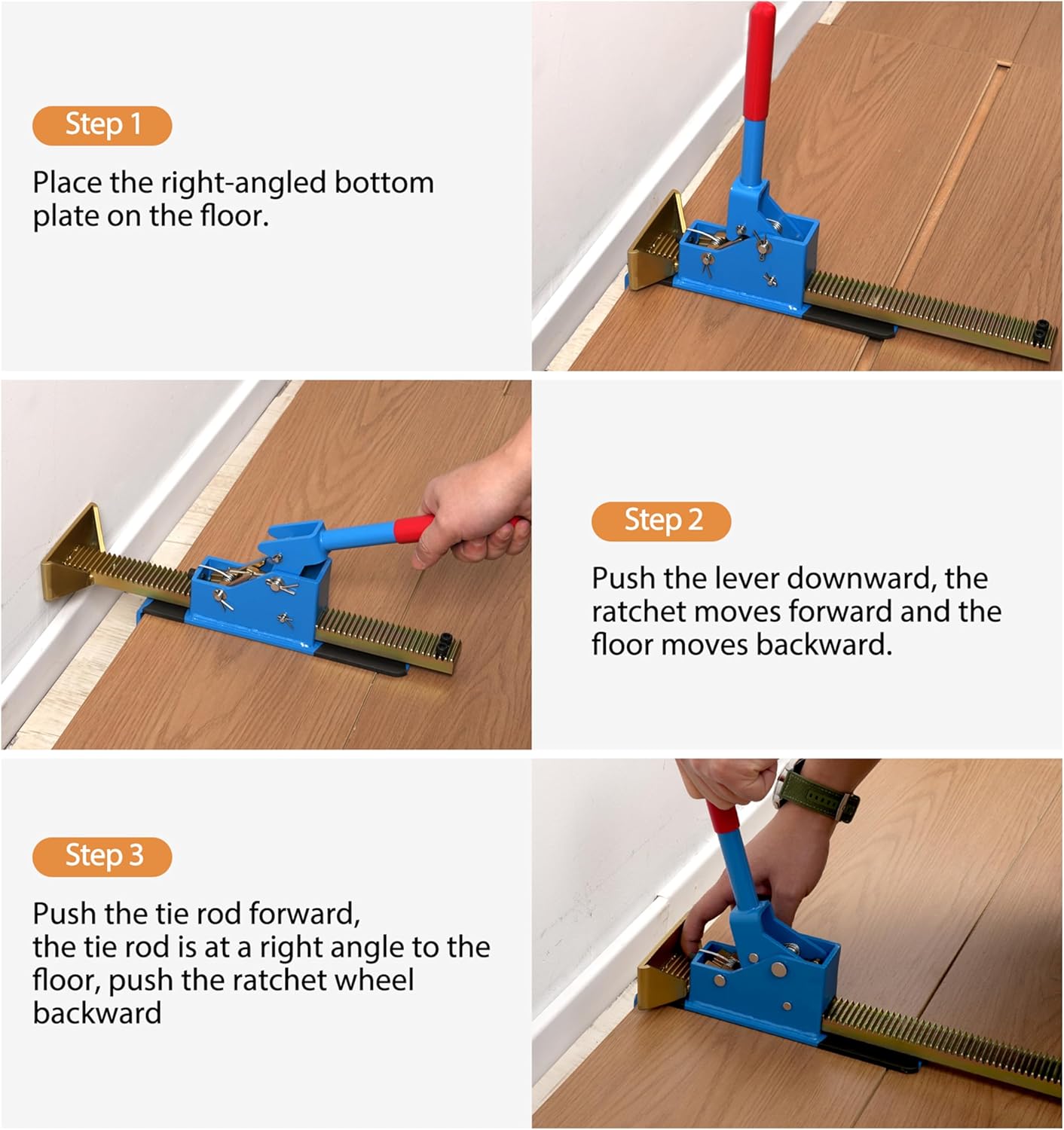 Laminate Flooring Jack Installation Tool - Professional Floor Tool for Hardwood, Wood Floor, Plank, Board, Flooring Positioning Tool Kit