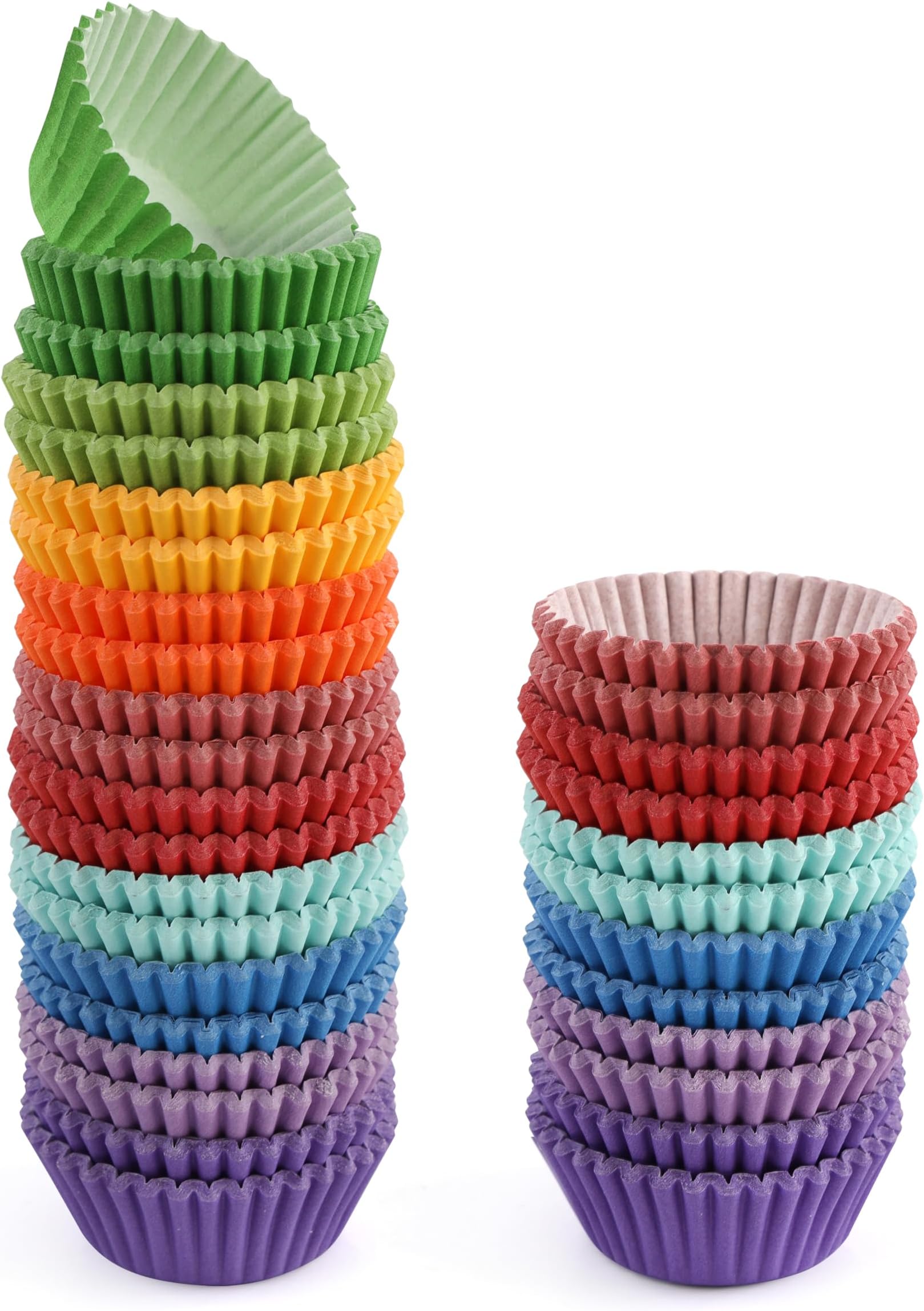 GUSTO [500Pcs] Mini Cupcake Liners for Baking, Colorful Muffin Liners, Food Grade & Grease-Proof, Baking Cups - Forrmerly Comfy Package (Assorted Colors)