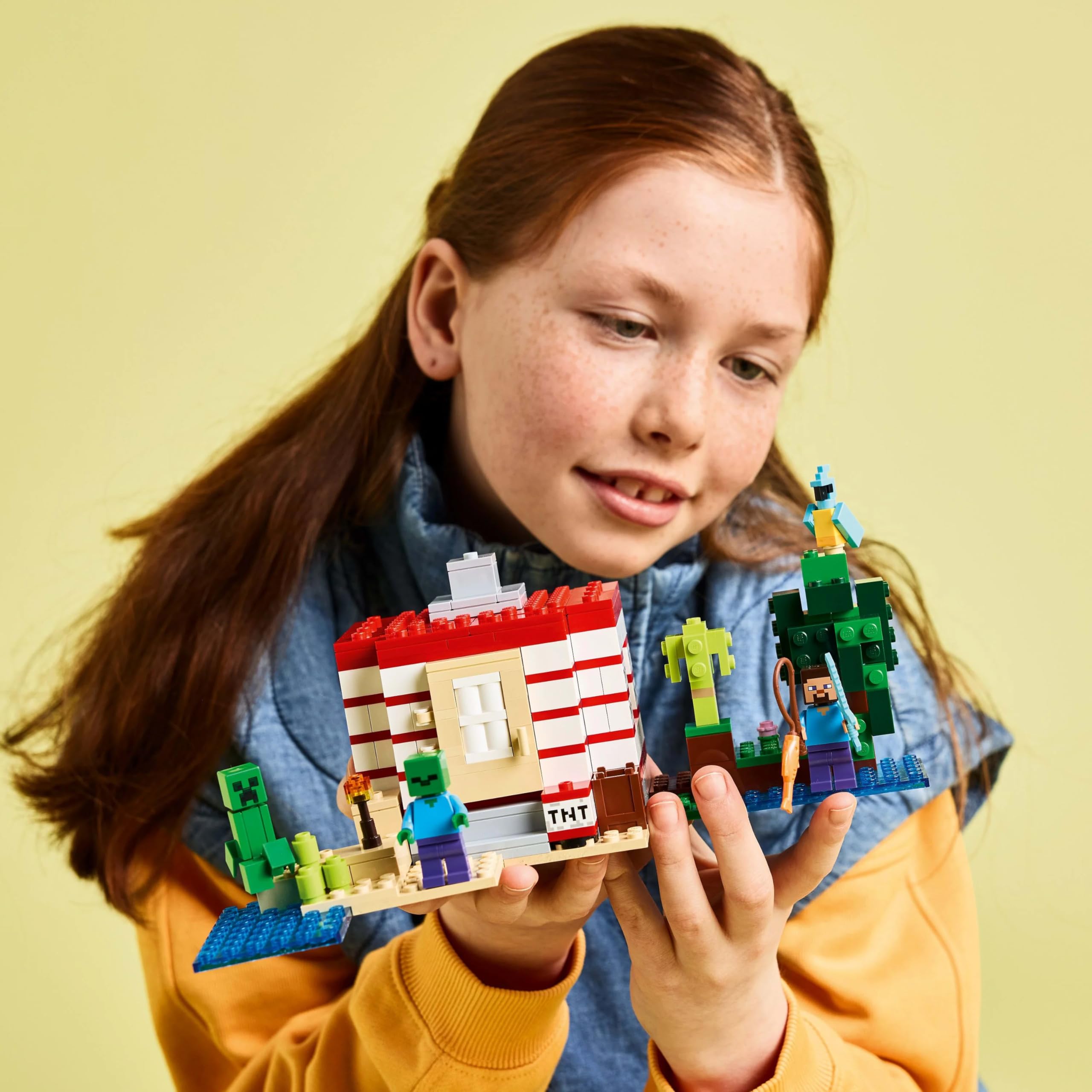 LEGO Minecraft Dom TNT w dżungli, kolekcjonerska zabawka dla dziecka, zestaw konstrukcyjny dla chłopców i dziewczynek, pomysł na prezent dla gamera, dla 8-latków i starszych fanów gry 21275