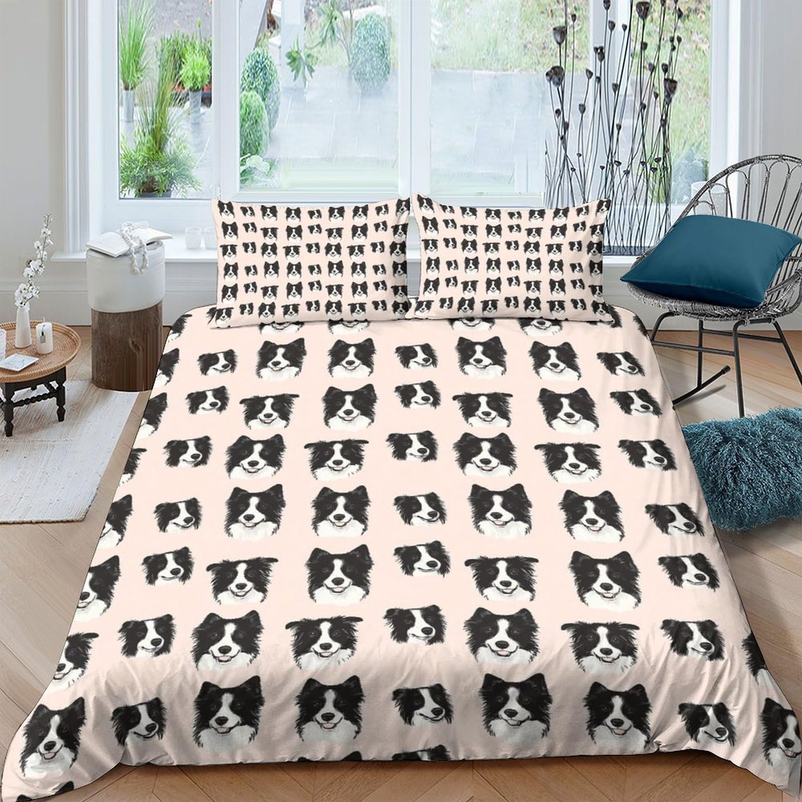 Ctjqhvkz Style-4 3D Printed Boston Terrier Pattern Fitted Sheet Microfiber Soft Breathable Dog Face Bed Cover For Bedroom Guest Room Decor Single（135X200cm）
