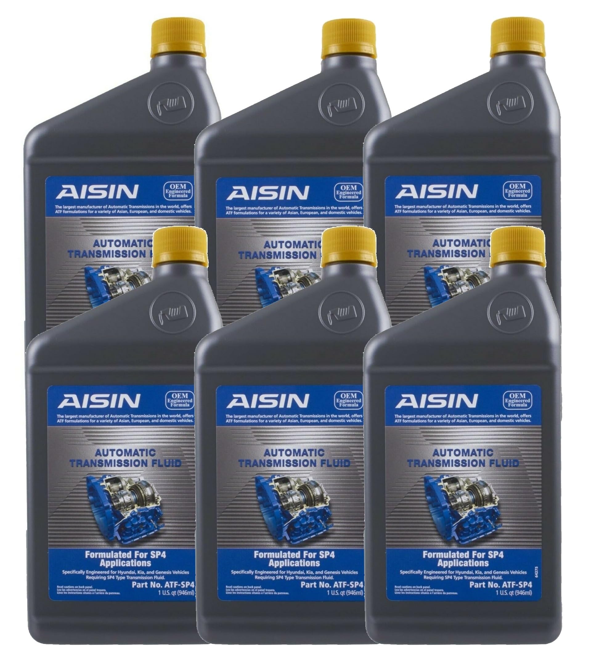 Aisin Set of 6 Auto Trans Fluids ATFSP4 for Hyundai Accent Elantra Kia Forte