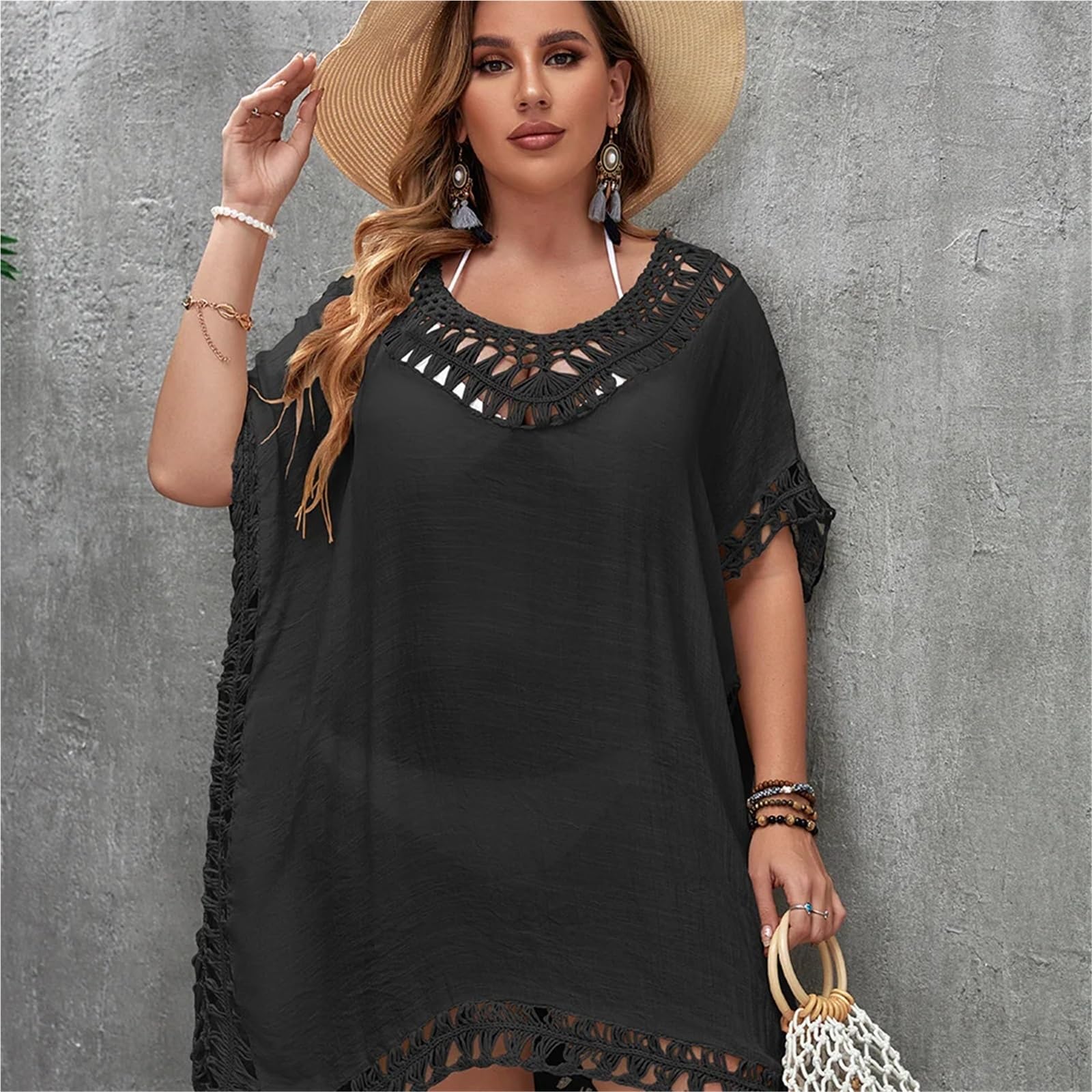 Robe De Plage Tunique de Plage for Femme, Cache-Maillot de Bain d'été, Cache-Maillot de Bain for fête sur la Plage pour Femmes