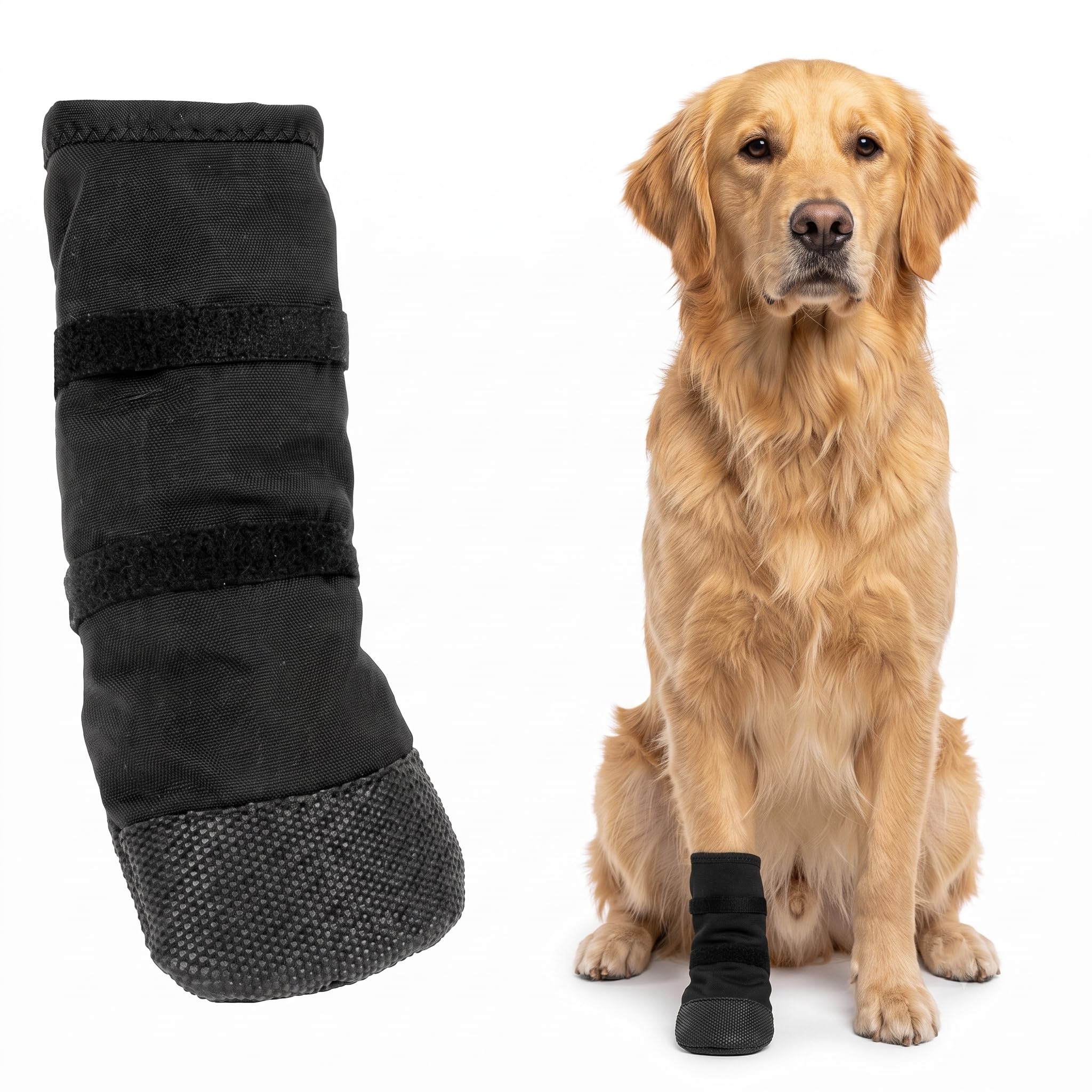 Dog Boots for Injured Paws Waterproof - Dog Socks Paws Stop Licking (Black)