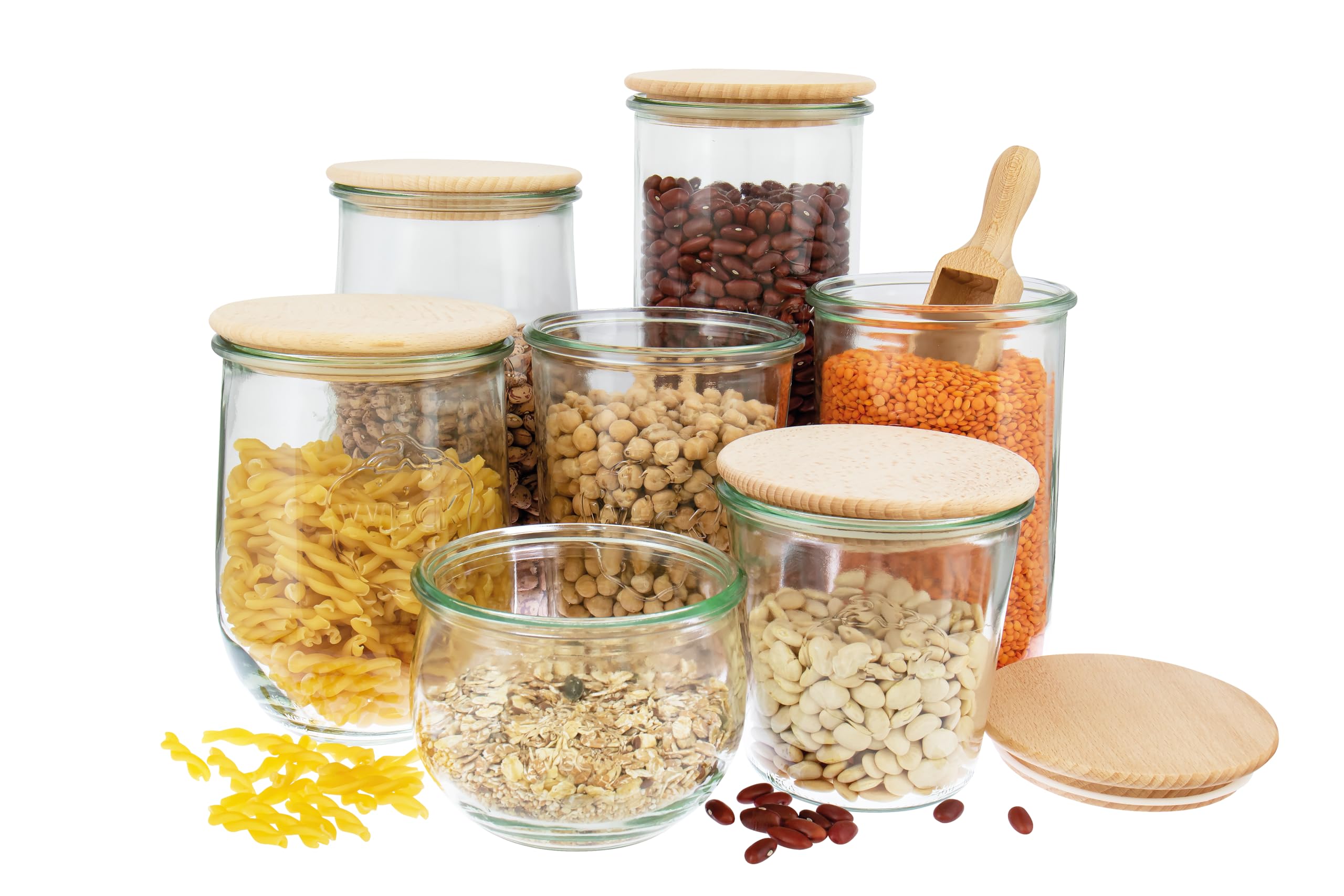Weck Set di bicchieri a forma di tulipano, 4 barattoli per conserve, 2