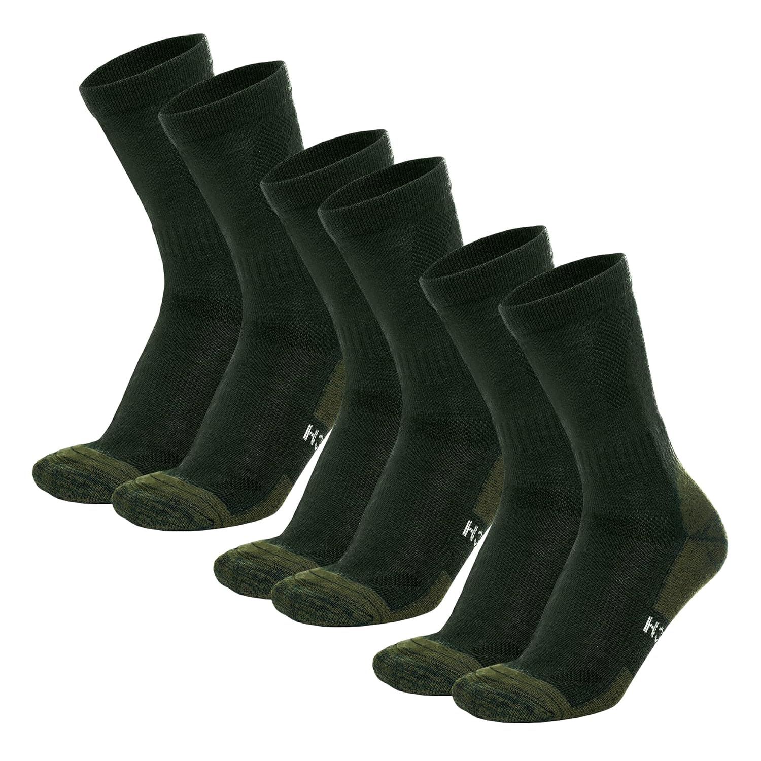 Merino tech Merino Wool Socks for Women And Men - Merino Wool Hiking Socks Crew Style 9-12 Army