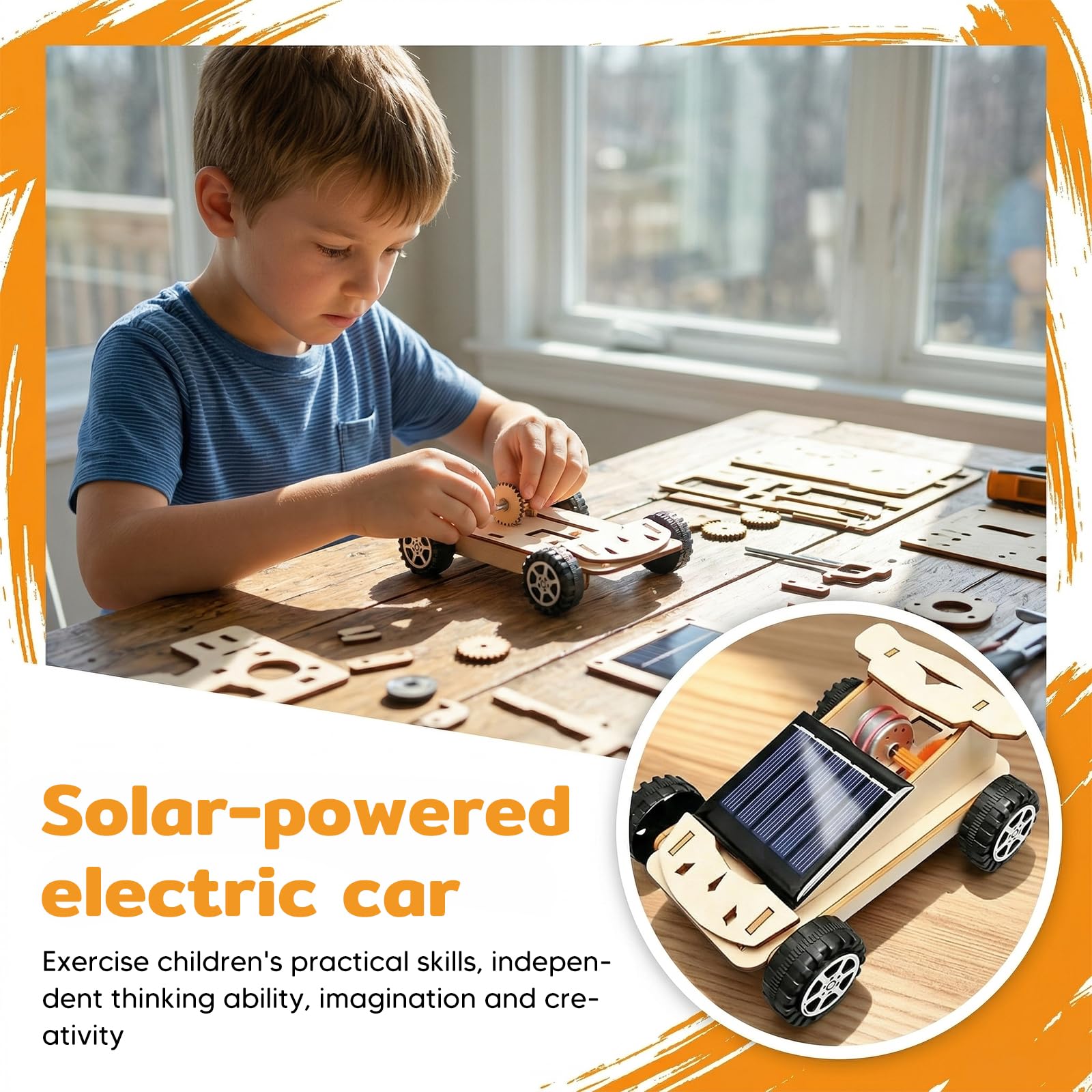 Solar Roboter Bausatz Kinder ab 8 Jahre, Holz Solar Spielzeug ab 8 9 10 11 12 Jahren, DIY 3D Holzpuzzle für Kinder, Wissenschaftliche Experimente Spielzeug für Jungen Mädchen