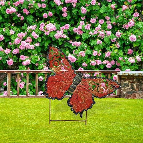 Miniatura 3 de Decoración decorativa de mariposa para jardín, decoración de estaca de jardín de mariposas, estaca de metal para patio, decoración de insectos para