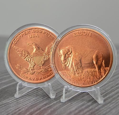 Vista 12 de Gran Búho Cuerno 1 oz Moneda de lingote redondo de cobre puro .999 en cápsula - COA por Heavenly Metals