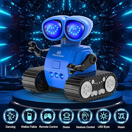 Miniatura 2 de TOY Life Robot de juguete recargable con control remoto con demostración automática, música y ojos LED. Walkie Talkie Robot Juguetes para niños de