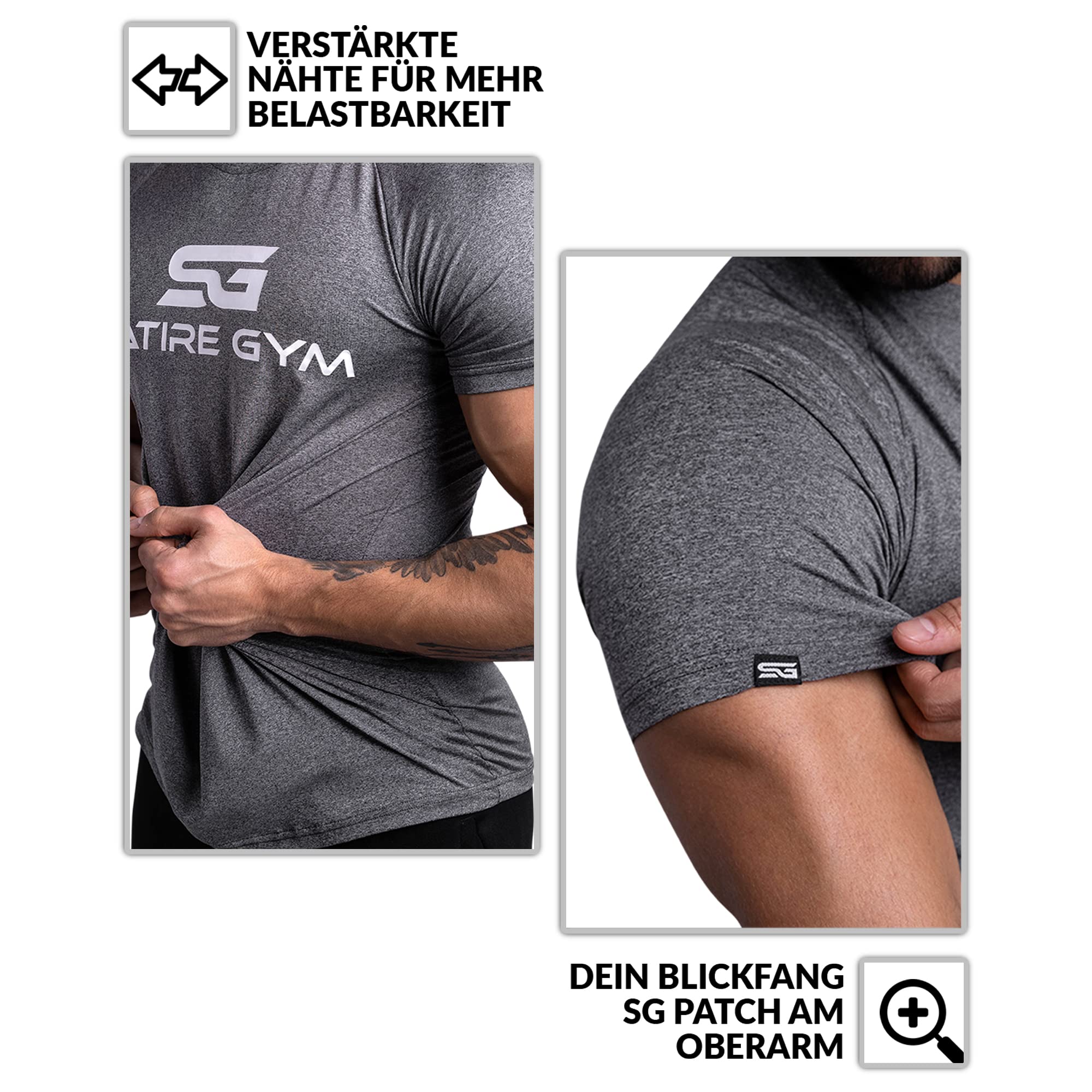 Satire Gym - T-Shirt Slim Fit Homme pour Fitness – T-Shirt de Musculation Homme pour la Gym et Le Fitness