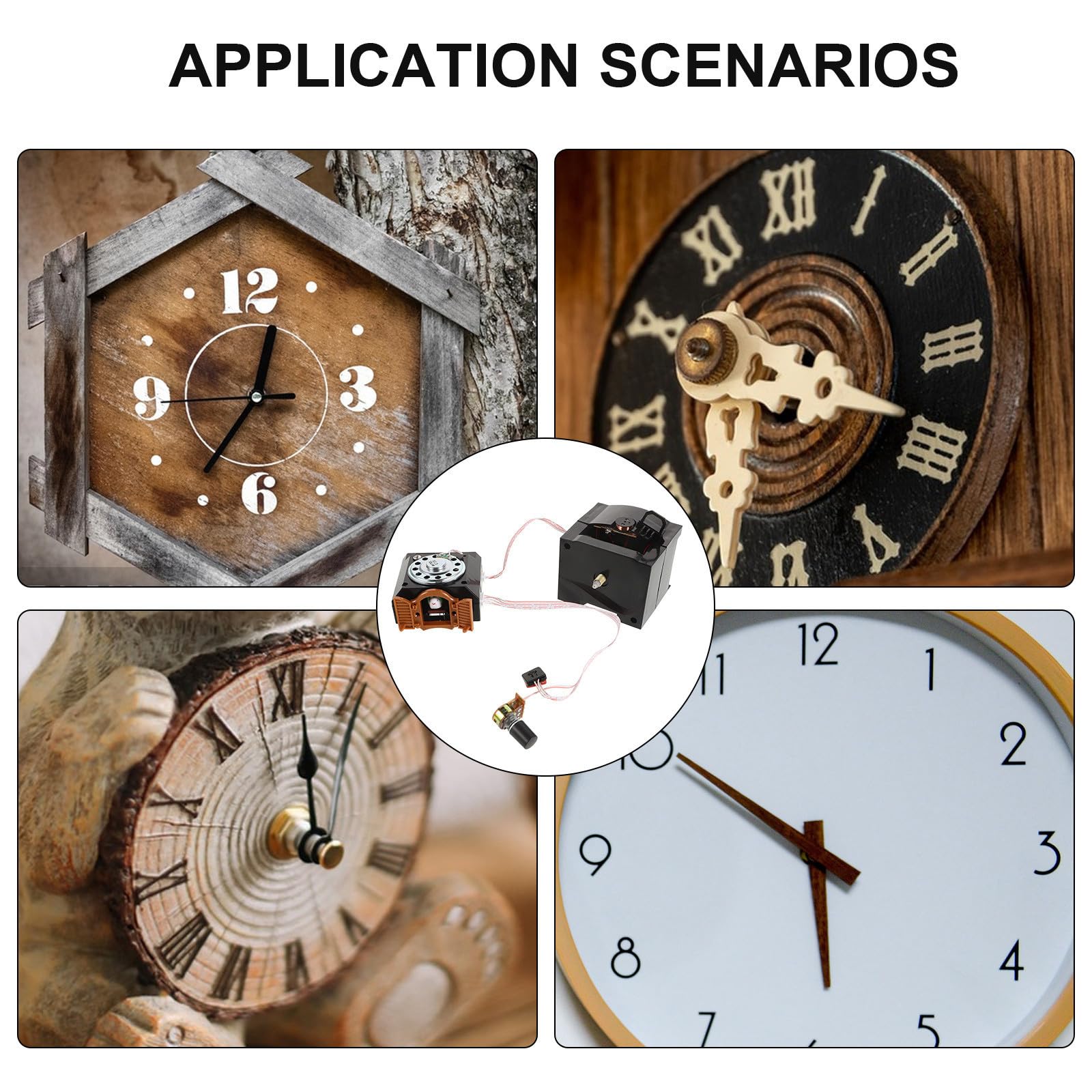 STOBAZA Mécanisme D’Horloge Coucou Vintage Marron, Lot de 2 Pièces | Pièce de Rechange pour Réparation et Restauration, Plastique Réutilisable, Montage Simple, Son Coucou Authentique