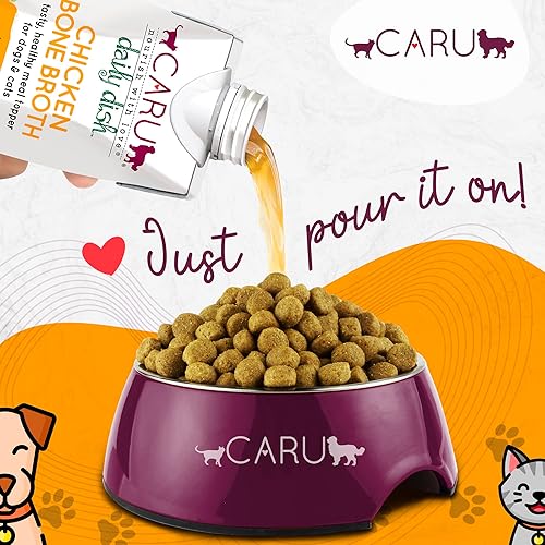Miniatura 3 de Caru - Plato diario de caldo de hueso de pollo para perros y gatos - Caldo sabroso para verter - 1.1 libras cada uno - Paquete de 12