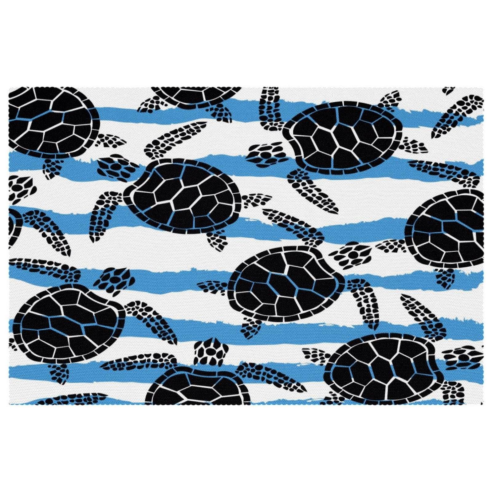 Set de table lot de 6 motif tortues 30x45 cm antidérapant et résistant à la chaleur pour salle à manger