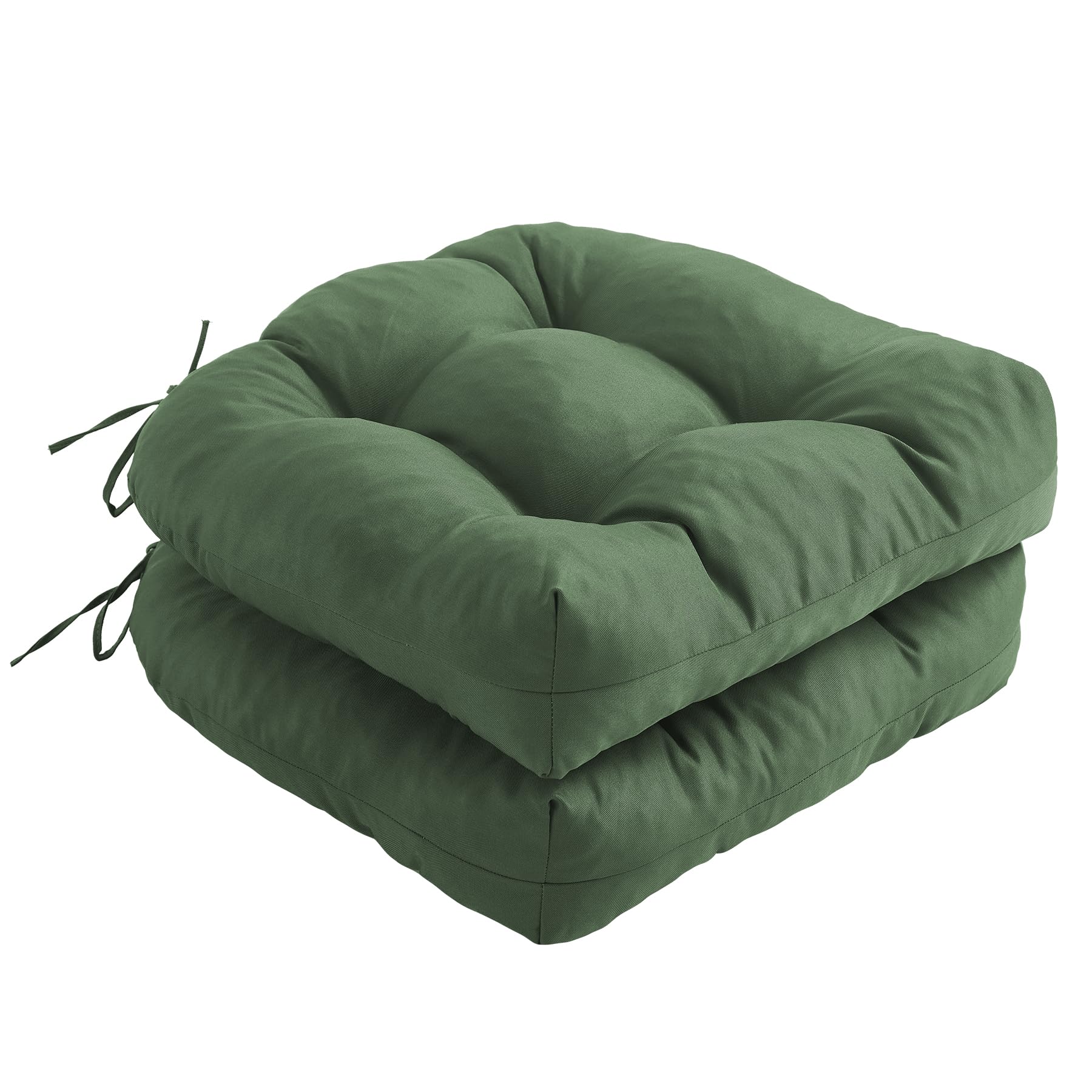Outdoor Chair Cushions Set of 2, Patio Chair Cushions with Ties, 17x17+4” Tufted Outdoor Seat Cushions, Waterproof Patio Furniture Cushions, Outdoor Dining Chair Pads, Forest Green-image-35