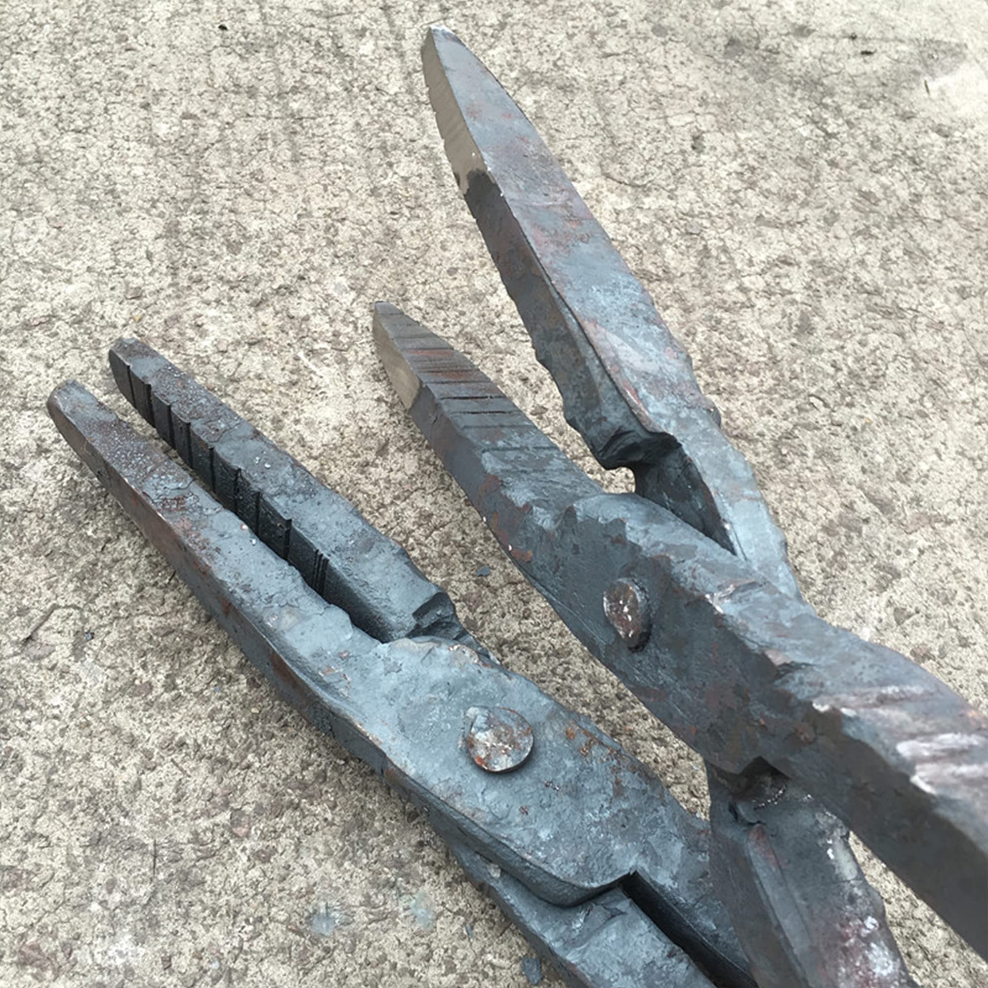 Tenaza de Forja Pinzas Planas Pinzas de Herrero para Anvil Vise Forge 80cm 3.0kg Tenaza de Forja Nariz Plana para Ingeniero Herrero