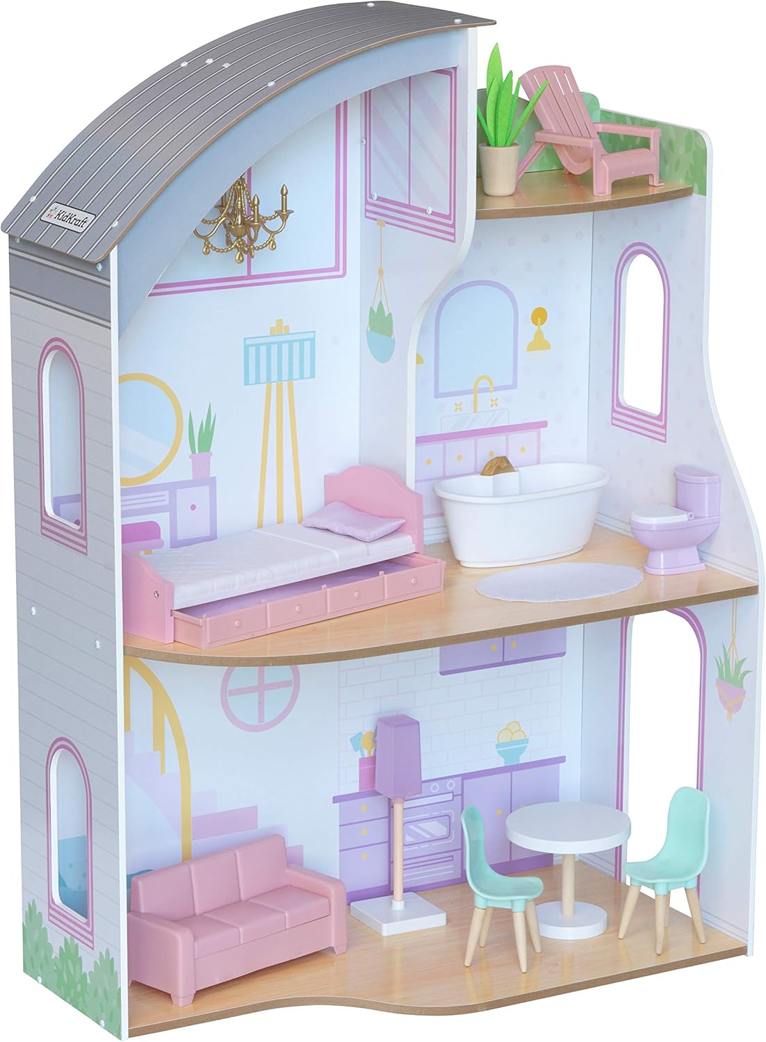 KidKraft Elise Puppenhaus aus Holz Casa Madera para muñecas de 30 cm, Multicolor 10237
