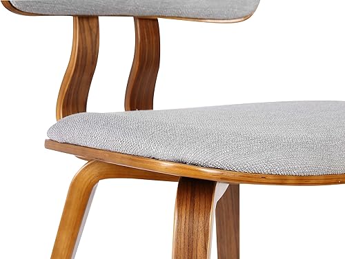Miniatura 8 de Armen Living Jaguar Mid-Century - Silla de comedor en madera de nogal y tela gris - Juego de 2
