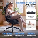 CYKOV Ergonomic Office Chair with Footrest - Adjustable Lumbar Support & Headrest, 90-160° Reclining Mesh Back Computer Chair - Home Office/Gaming, 330lbs Capacity