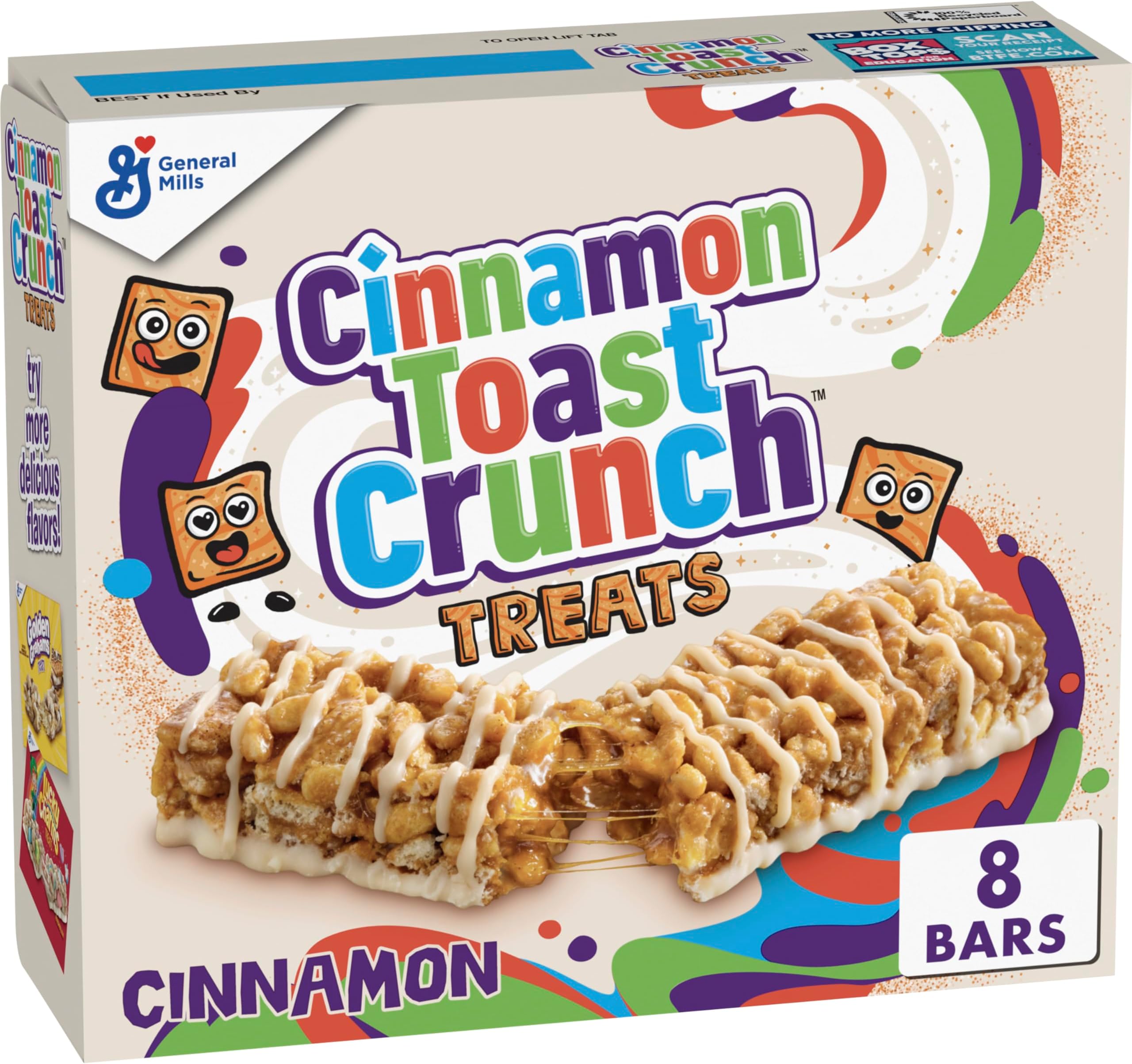Cinnamon Toast Crunch Treats Now 8 Bars per Box Pack of 1