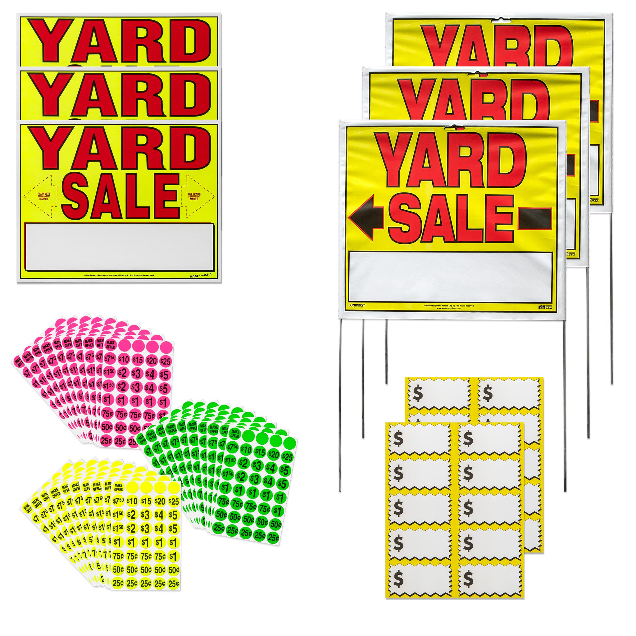 Sunburst Systems3037 3037 Yard Sale Kit, Yellow, Red, Pink, Green