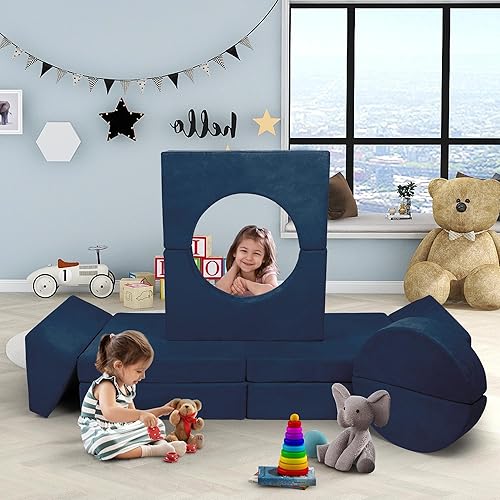 Miniatura 2 de Betterhood Sofá modular para niños, 10 piezas, sofá modular para niños, muebles imaginativos para niños creativos, muebles de dormitorio de niños