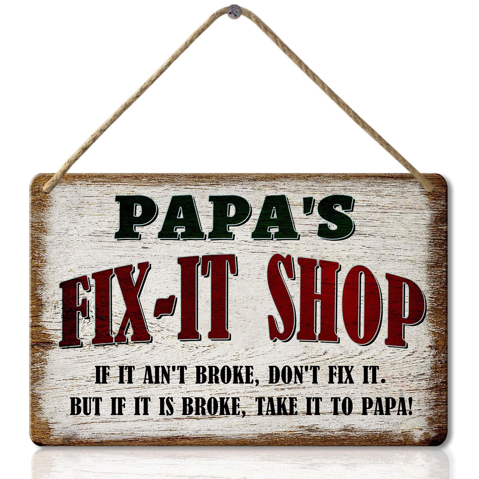 Papa's Fix It Shop Pancarte Papa Gifts From Grandchildren