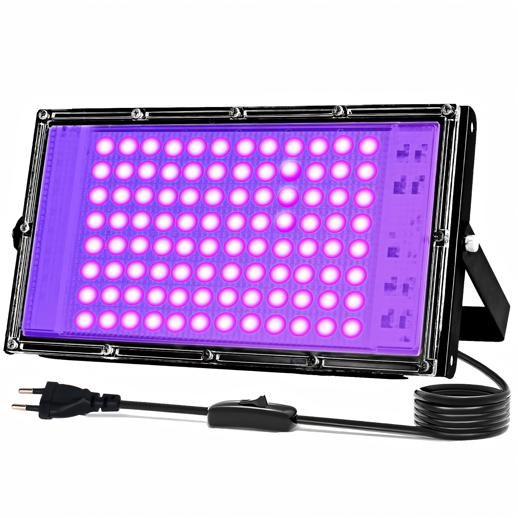 Lumiere Noire UV 100W, 395-400nm Lumière Noire LED IP66 Etanche Projecteur Led UV Extérieur lampe Ultraviolet pour Halloween, Fête, Peinture Corporelle, Maquillage Fluo