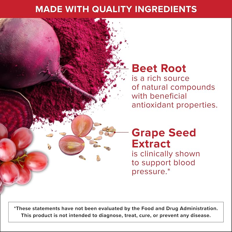 Qunol 3-in-1 Beet Roots Capsules with CoQ10, Blood Pressure Support, 120ct image 3