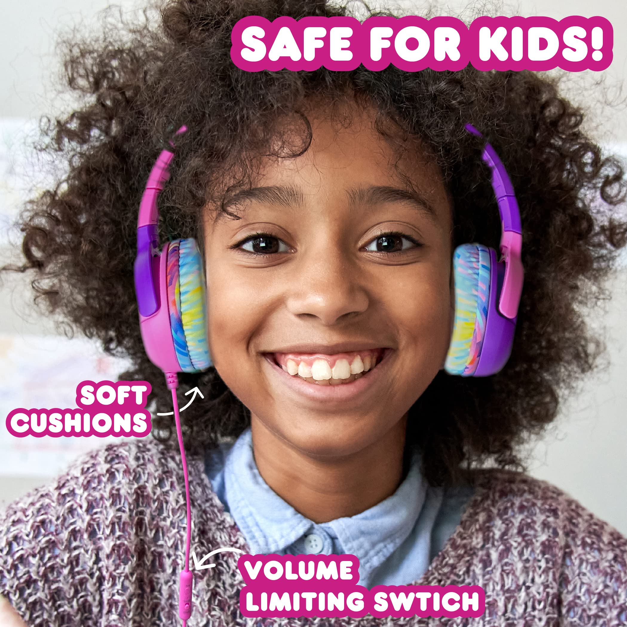 Children Wireless Headphones With Microphone Cat Ear Led Light Up Kids Wired Headset 85db Volume Limited Stereo Sound Foldable Over-Ear Earphone For Girl Boy Kids Headphones