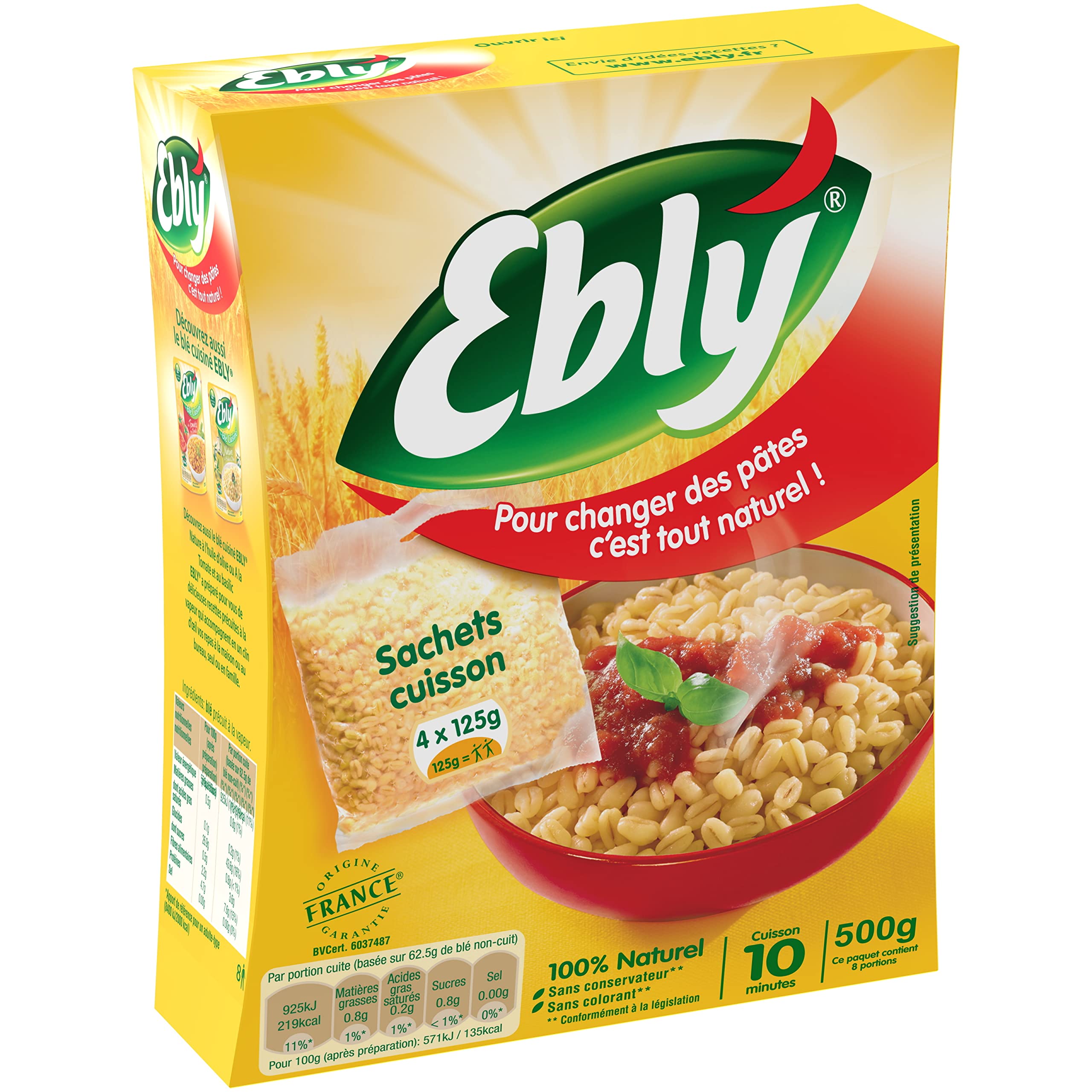 Blé EBLY Sachet Cuisson 10 min 500 g (4 x 125 g)